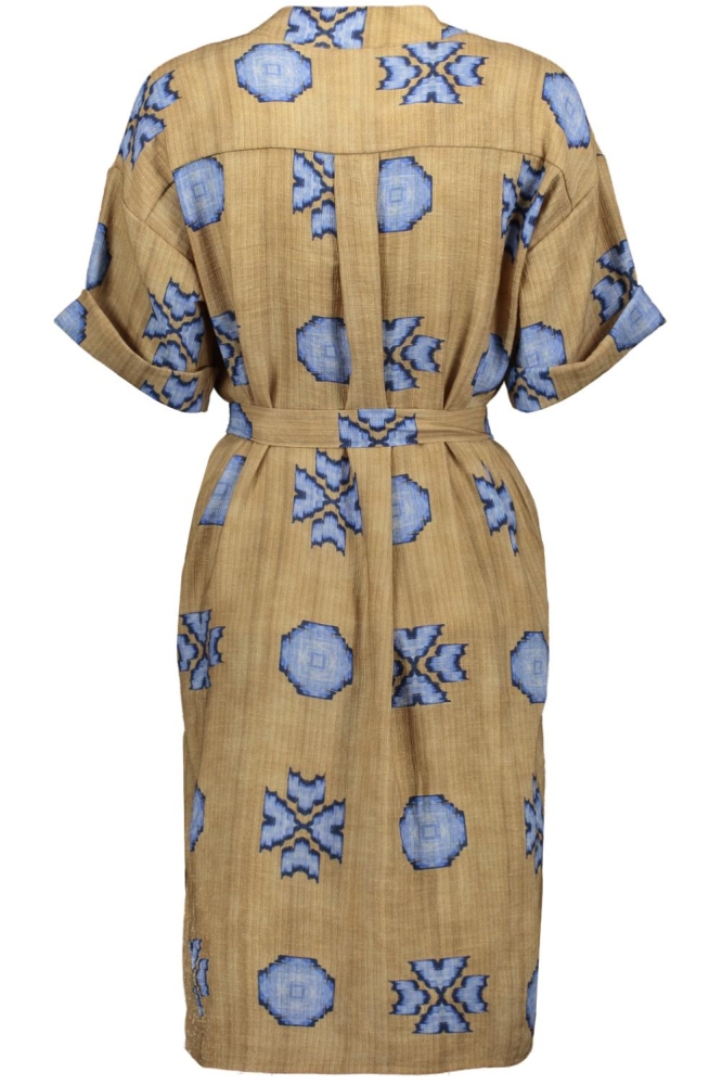 JURK MET PRINT 57335 20 000735 CAMEL/BLUE